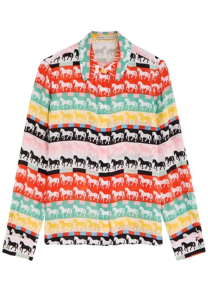 Willa horse-print silk shirt