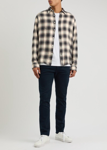 Checked cotton-blend shirt