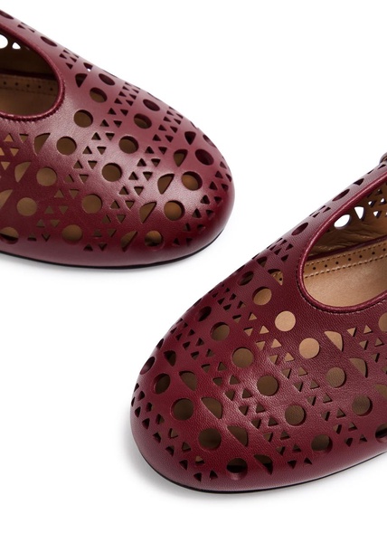 Vienne laser-cut leather ballet flats 