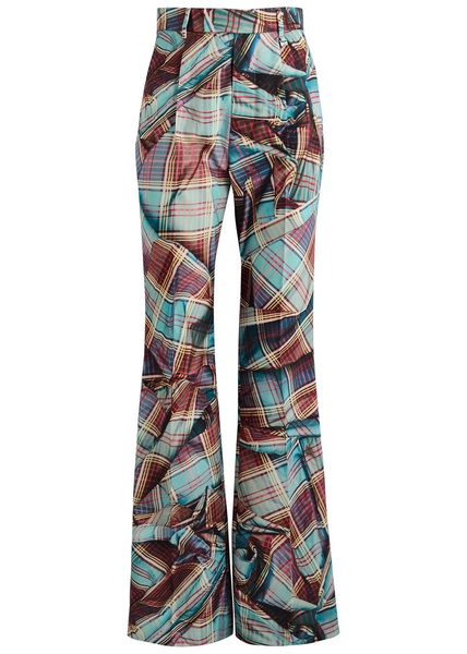 W Ray tartan virgin wool flared pants