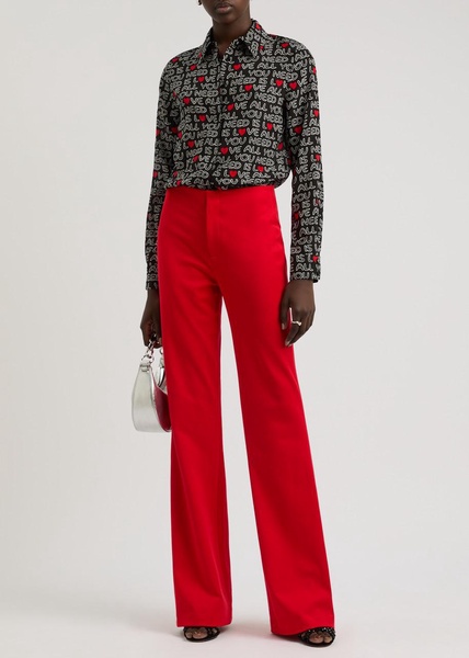 X The Beatles Willa printed silk shirt