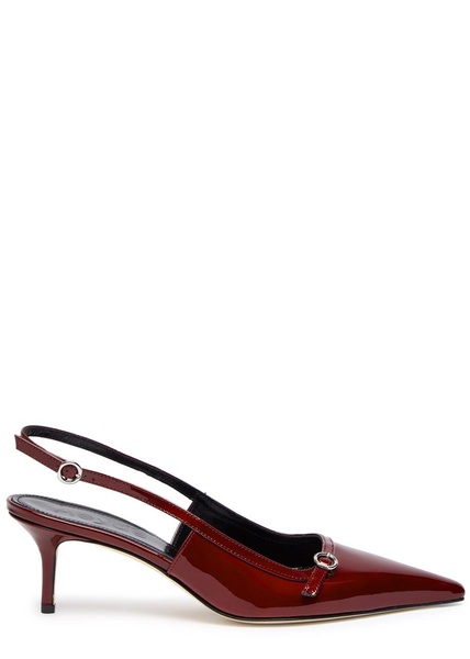 Saba patent-leather slingback pumps