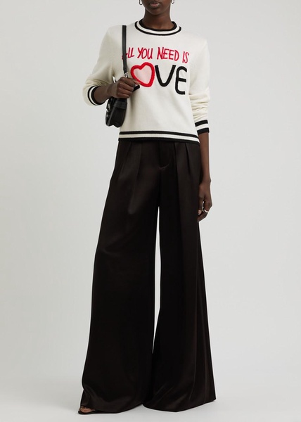 X The Beatles Gleeson embroidered stretch-wool jumper