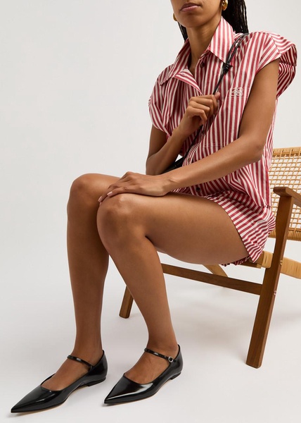 Cleo glossed leather flats 