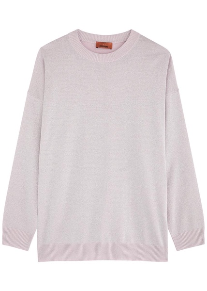 Metallic-weave knitted jumper 