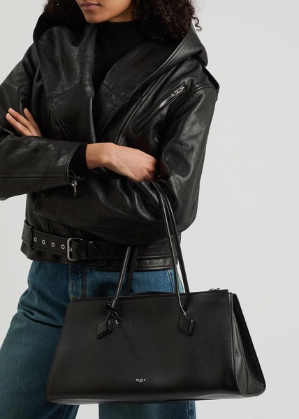 Le Teckel grained leather tote