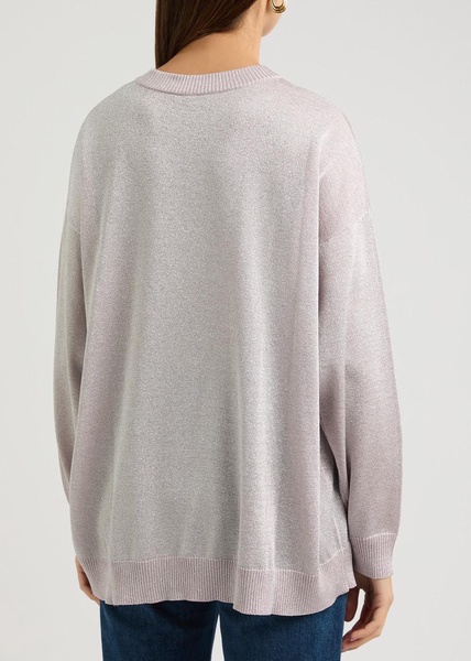 Metallic-weave knitted jumper 