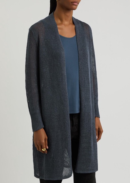 Open-knit linen-blend cardigan 