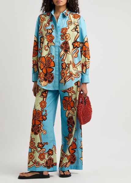 Ondine printed cotton-poplin shirt