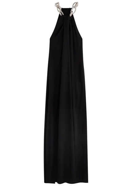 Crystal-embellished satin gown