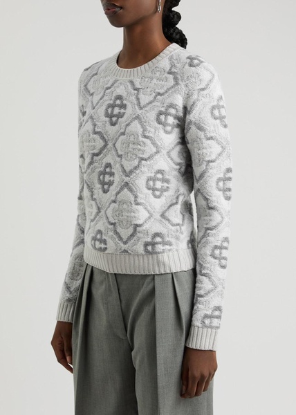 Logo-intarsia wool-blend jumper