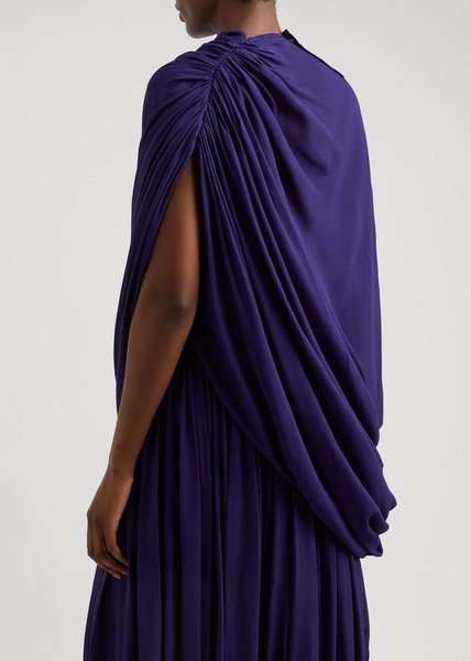 Asymmetric draped georgette top