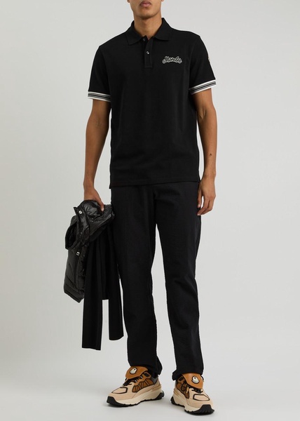 Logo-embroidered cotton polo shirt 