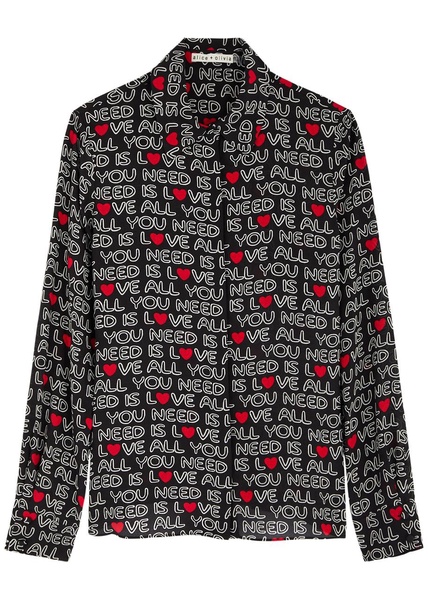 X The Beatles Willa printed silk shirt
