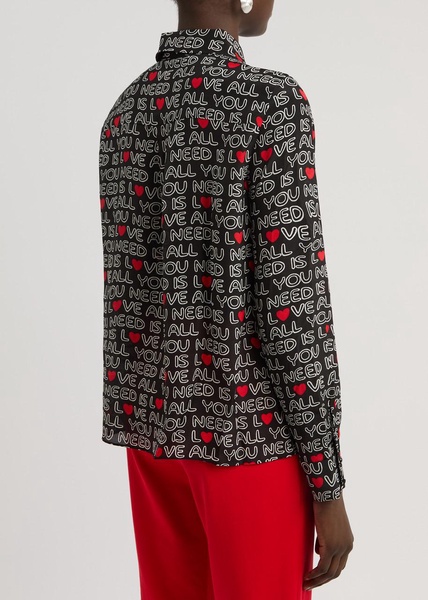 X The Beatles Willa printed silk shirt