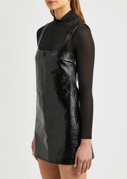 Chasuble crinkled vinyl mini dress