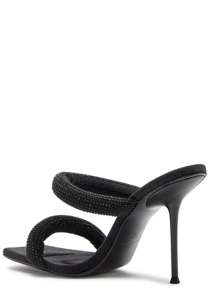Julie 105 crystal-embellished tubular denim sandals