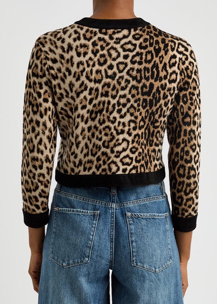Claira leopard-intarsia wool-blend cardigan