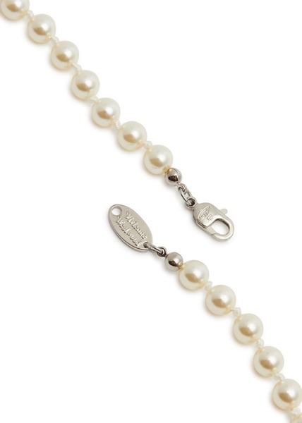 Mini Bas Relief faux pearl necklace