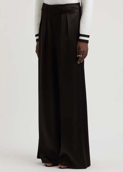 Eloise wide-leg satin trousers