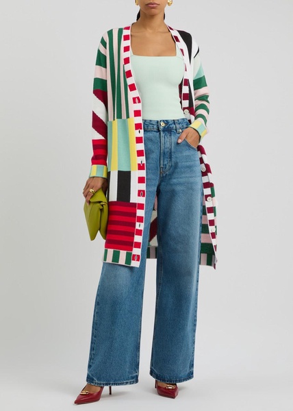 Bradford striped-intarsia wool cardigan