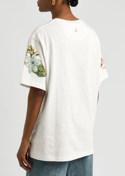 Oleander printed cotton T-shirt