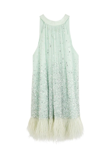 Erna embellished feather-trimmed tulle mini dress