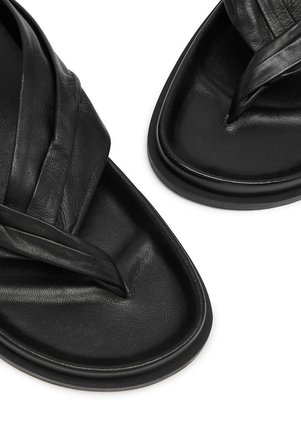 Shaw leather flip flops