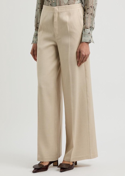 Wide-leg woven trousers