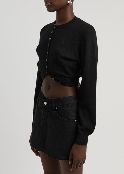 Logo wool cardigan