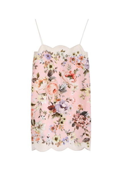 Acacia floral-print linen mini dress