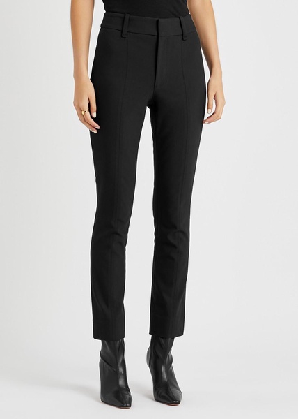 Slim-leg stretch-cotton trousers