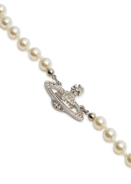 Mini Bas Relief faux pearl necklace