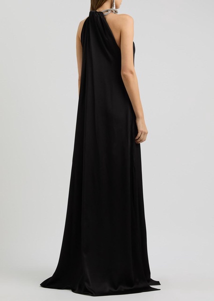 Crystal-embellished satin gown