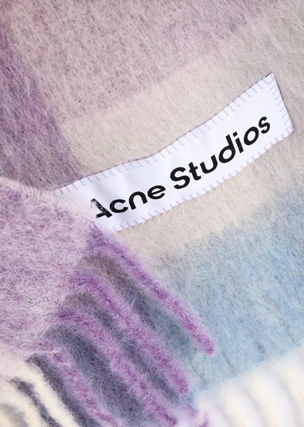 Valley checked alpaca-blend scarf
