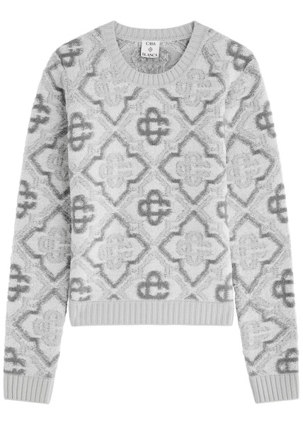 Logo-intarsia wool-blend jumper