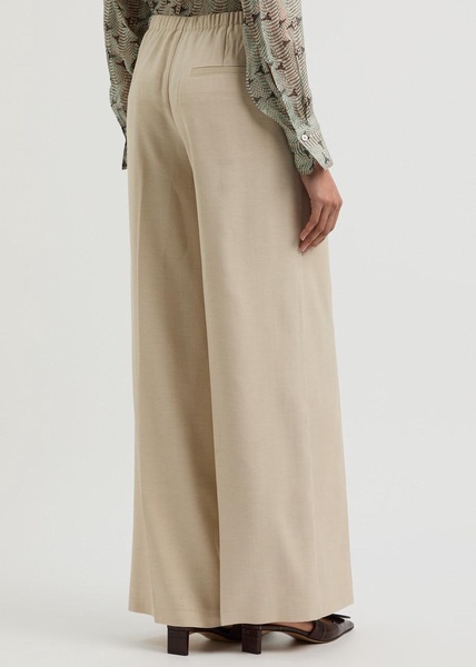 Wide-leg woven trousers
