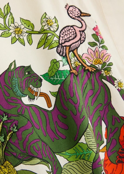 Tiger embroidered cotton shirt