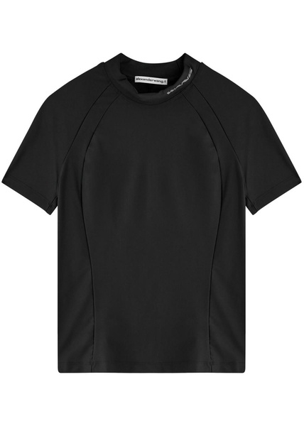 Logo stretch-nylon T-shirt