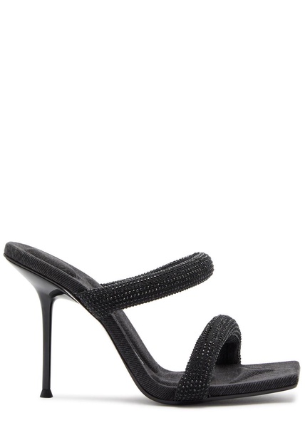 Julie 105 crystal-embellished tubular denim sandals