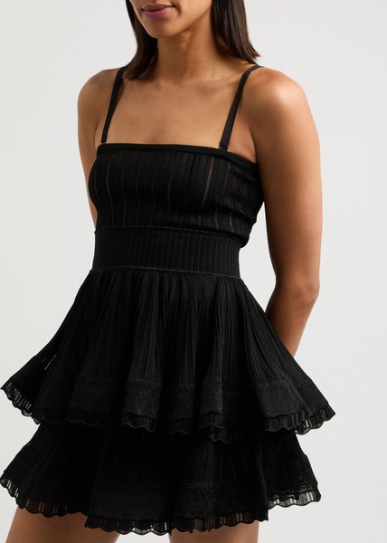 Crinoline ribbed-knit top