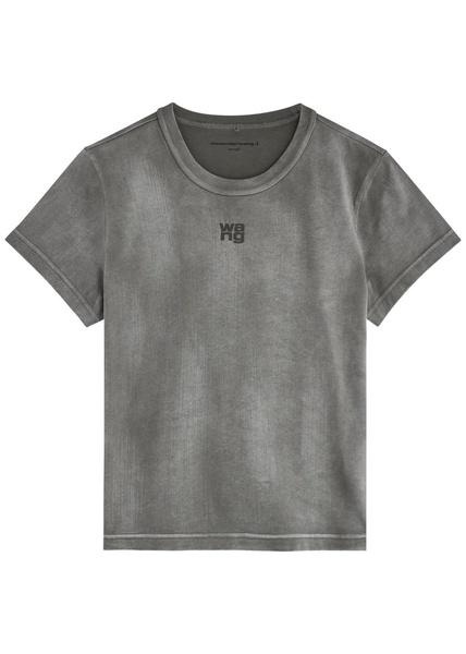 Logo-print faded cotton T-shirt