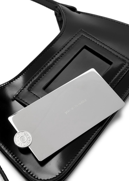 Platt micro patent leather shoulder bag