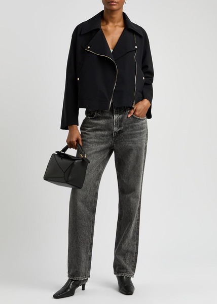 Stretch-jersey biker jacket