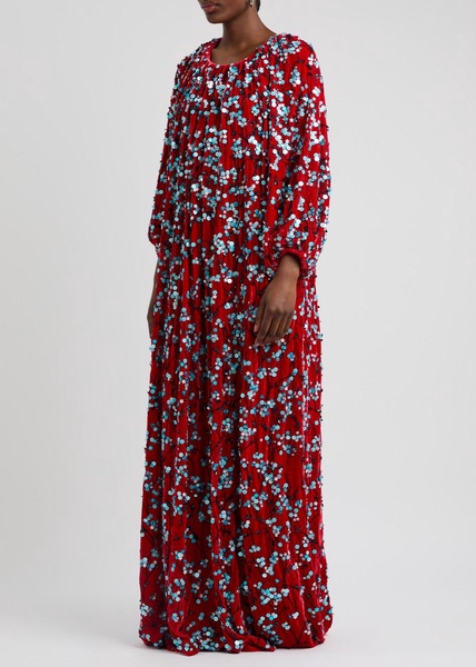 Georgina embellished velvet gown