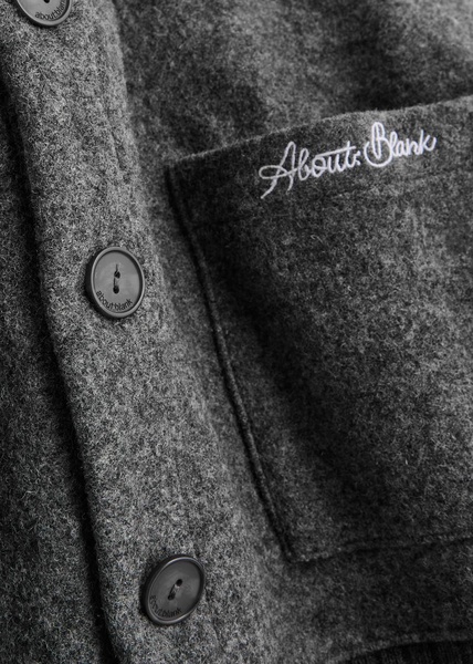 Logo-embroidered wool cardigan