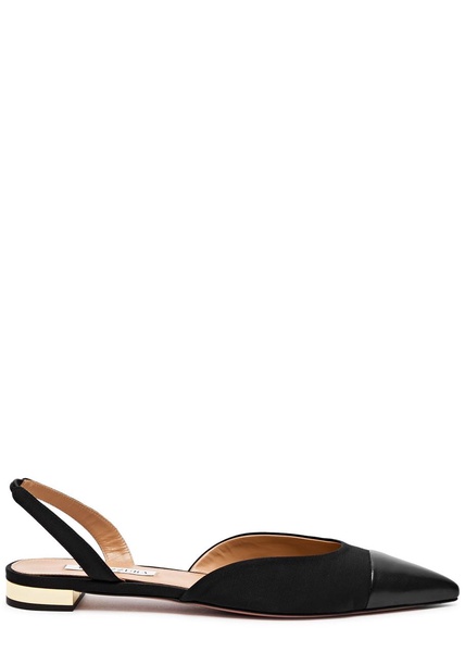 Milanese faille slingback flats