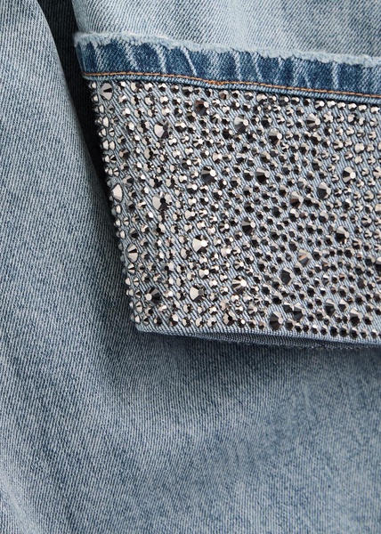 Weezy crystal-embellished wide-leg jeans