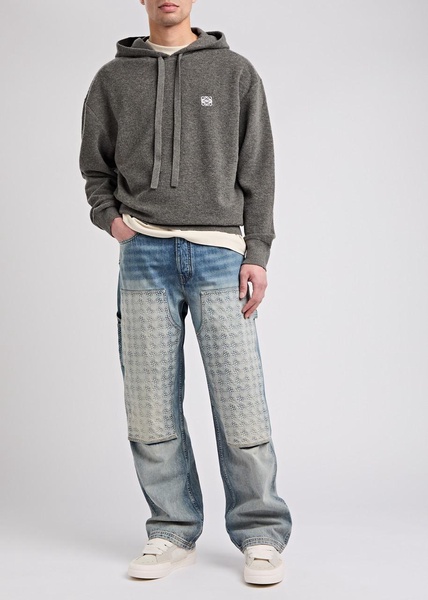 Debossed Carpenter panelled straight-leg jeans 