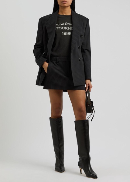 Ina pinstriped wool-blend mini skirt
